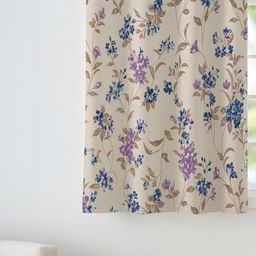 ANA White & Blue Floral Room Darkening Cotton Window Curtain-image-26