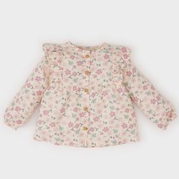 DeFacto Girls Floral Opaque Printed Casual Shirt-picture-11