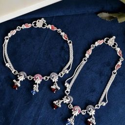 VOJ Silver-Plated Artificial Beads Anklet-image-50