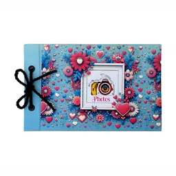 SEHAZ ARTWORKS Blue & Pink Camera Printed Scrapbook Photo Album-image-39