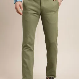 Turtle Men Cotton Relaxed Skinny Fit Chinos Trousers-image-63