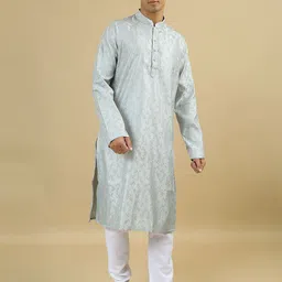 TATTVA Men Ethnic Motifs Angrakha Kurta with Pyjamas-24