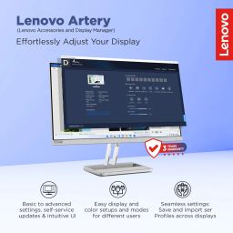 Lenovo L-Series 60.96 cm (24 inch) Full HD LED Backlit IPS Panel with 99% sRGB, 4xUSB-A, 1xUSB Type-C, 1xHDMI 1.4, Tilt/Swivel/Pivot/Height Adjustable Stand, 3WX2 Inbuilt Speakers, Customization Artery, Smart Display Monitor (L24m-4A) image 5