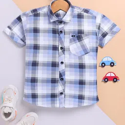 Toonyport Boys Buffalo Checked Spread Collar Cotton Casual Shirt-image-45