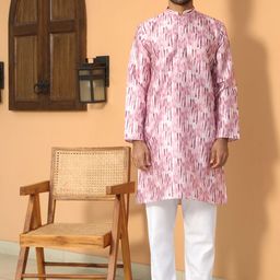 KRAFT INDIA Men Bandhani Printed Regular Kurta with Pyjamas-16