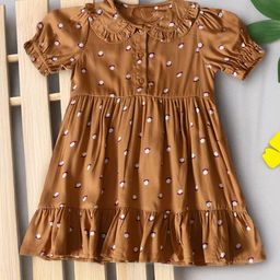 BAESD Girls Polka Dot Printed Peter Pan Collar Fit & Flare Dress-picture-25