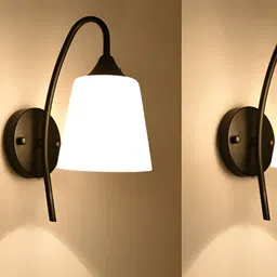 KINIS Black & White 2 Pieces Metal Frustum Shaped Wall Lamps-23