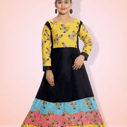 KAARIGARI Girls Floral Printed Long Sleeeves Maxi Dress-image-63