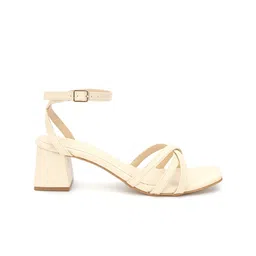 Truffle Collection PU Block Sandals with Buckles image 4