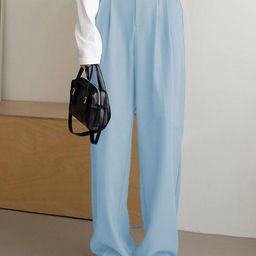 Kotty Women Straight Fit High-Rise Easy Wash Pleated Formal Trousers-picture-47