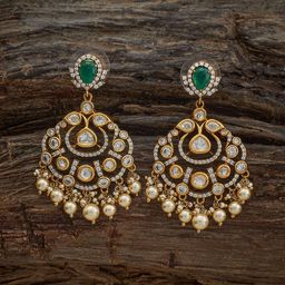 Kushal's Fashion Jewellery Victorian-Plated Contemporary Kundan Drop Earrings-18