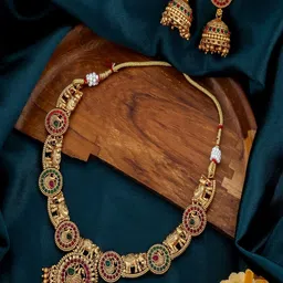 Grisha Jewellery Gold-Plated Pearl-Studded & Beaded Jewellery Set-image-83