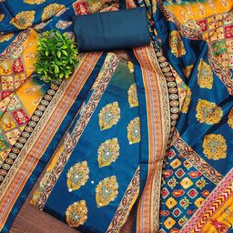 Maroosh Printed Silk Chiffon Unstitched Dress Material-image-85