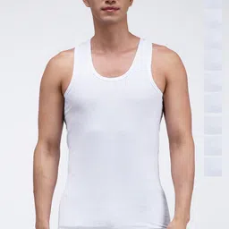 AMUL COMFY Pack Of 10 Pure Cotton Solid Undershirt Vest AC-PLVESTWHTRN-WHT-XS-10PC-image-17