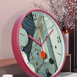 RANDOM Grey & Pink Printed Analogue Contemporary Wall Clock-image-55