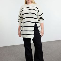 Trendyol Women Striped Longline Pullover Sweater-image-16