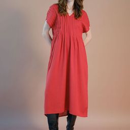 Virgio Women Viscose Rayon V-Neck Short Sleeves Fit and Flare Dress-image-56