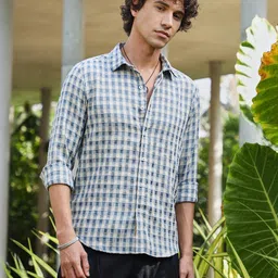 Campus Sutra Men Comfort Tartan Checks Opaque Checked Casual Shirt-picture-0