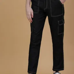 MANTICORE Men Cotton Regular Fit Cargo Jeans-image-83