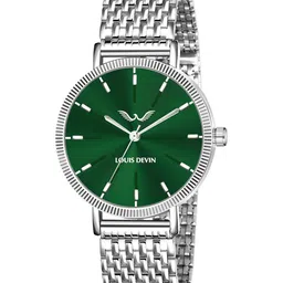 LOUIS DEVIN Women Brass Dial & Stainless Steel Straps Analogue Watch LD-ZL176-GRN-image-67