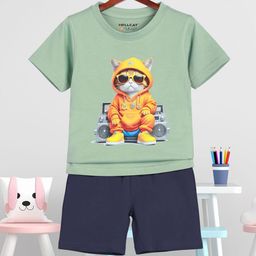 HELLCAT Boys Animal Graphic Printed Round Neck T-Shirt With Shorts-picture-7