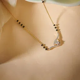 Anouk Gold-Plated Artificial Stones Studded And Beaded Mangalsutra-5
