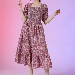 Krunal Raiyani Women Square Neck Knitted Midi Dress-image-35