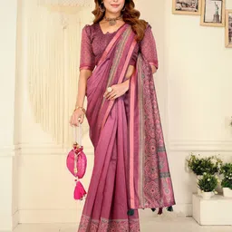 MORDEN MUSE Ethnic Motifs Printed Saree With Unstitched Blouse Piece-picture-46