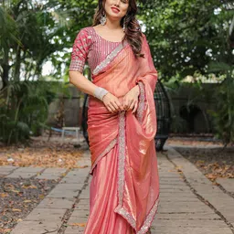 Ambuja International Embellished Embroidered Pure Chiffon Saree-image-66