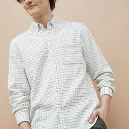 Fame Forever by Lifestyle Men Grid Tattersall Checked Cotton Casual Shirt-image-76