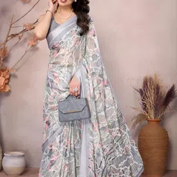 Anouk Floral Poly Chiffon Designer Saree-picture-49