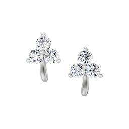 Sparkles 3 Stone Lab Grown Diamond Stud Earring 0.52 Ct 14K White Gold-image-92