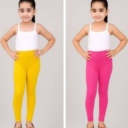 TIK TOK WEARS Pack Of 2 Girls Cotton Churidar Length Leggings-picture-14
