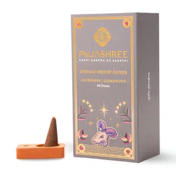 Pujashree Products Global Pvt Ltd. 50Pcs Grey Wooden Zodiac Dhoop Cones-image-95