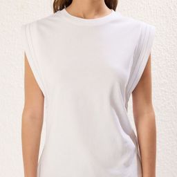 Trendyol Women Henley Neck Extended Sleeves Pockets T-shirt-image-56