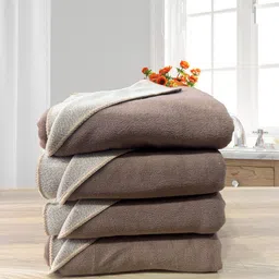 LABHAM Brown & Grey 4 Pieces Cotton 450 GSM Bath Towel-image-60