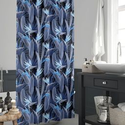 ArtzFolio Blue & White Floral Printed Waterproof Shower Curtain-image-45