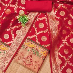 LeeliPeeri Designer Ethnic Motifs Woven Design Banarasi Silk Unstitched Dress Material-image-92