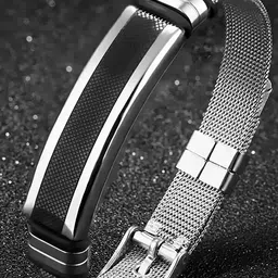 Thrillz Men Stainless Steel Silver-Plated Wraparound Bracelet-picture-33