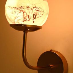 SOMIL Brown & White Printed Glass Cylinder Shaped Wall Lamp-image-50