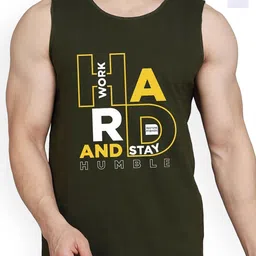 Woostro Pack Of 2 Printed Cotton Gym Innerwear Vests RS26 CMB (RUN WHITE) (HARD OLIVE)-picture-46