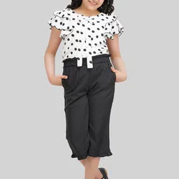 BEING NAUGHTY Girls Printed Round Neck Top With Capris-56