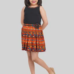 BEING NAUGHTY Girls Abstract Printed Fit & Flare Above Knee Dress-17