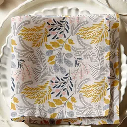 Vargottam 12-Pcs Off White & Grey Printed Cotton Table Napkins-2