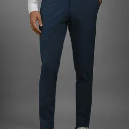 Louis Philippe Men Printed Slim Fit Trousers-image-37