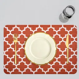 Kuber Industries Set Of 6 Red Hexagon-Design Table Placemat image 3