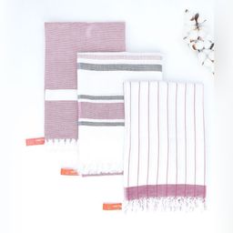 Thirsty Towel Pink & White 3 Pieces Printed Pure Cotton 225 GSM Cambric Bath Towels-30