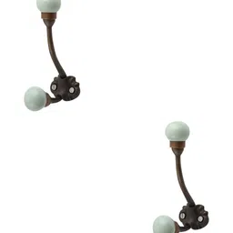 IndianShelf Green & Black 2 Pieces Ceramic Modern Wall Hooks-image-53