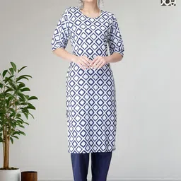 HERE&NOW Women Ethnic Motifs Printed Regular Kurta with Trousers-image-30