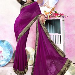 Anouk Rustic Zari Poly Chiffon Saree image 5